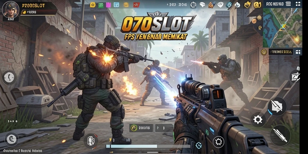 Tampilan gameplay menegangkan dalam 070SLOT dengan aksi FPS yang seru.